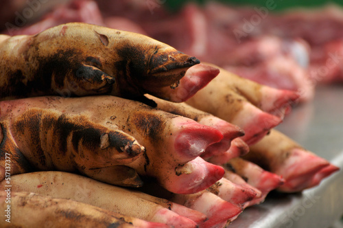 Pettitoes for sale in Chinese farm market photo