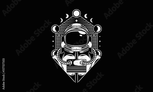 Spaceman Universe Vintage Vector Design