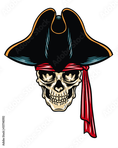 skull pirate head vector illustration