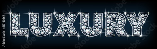 Letters LUXURY made from sparkling diamonds vector © olgadanilina