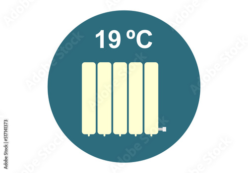 Calefacción a 19 grados Celsius