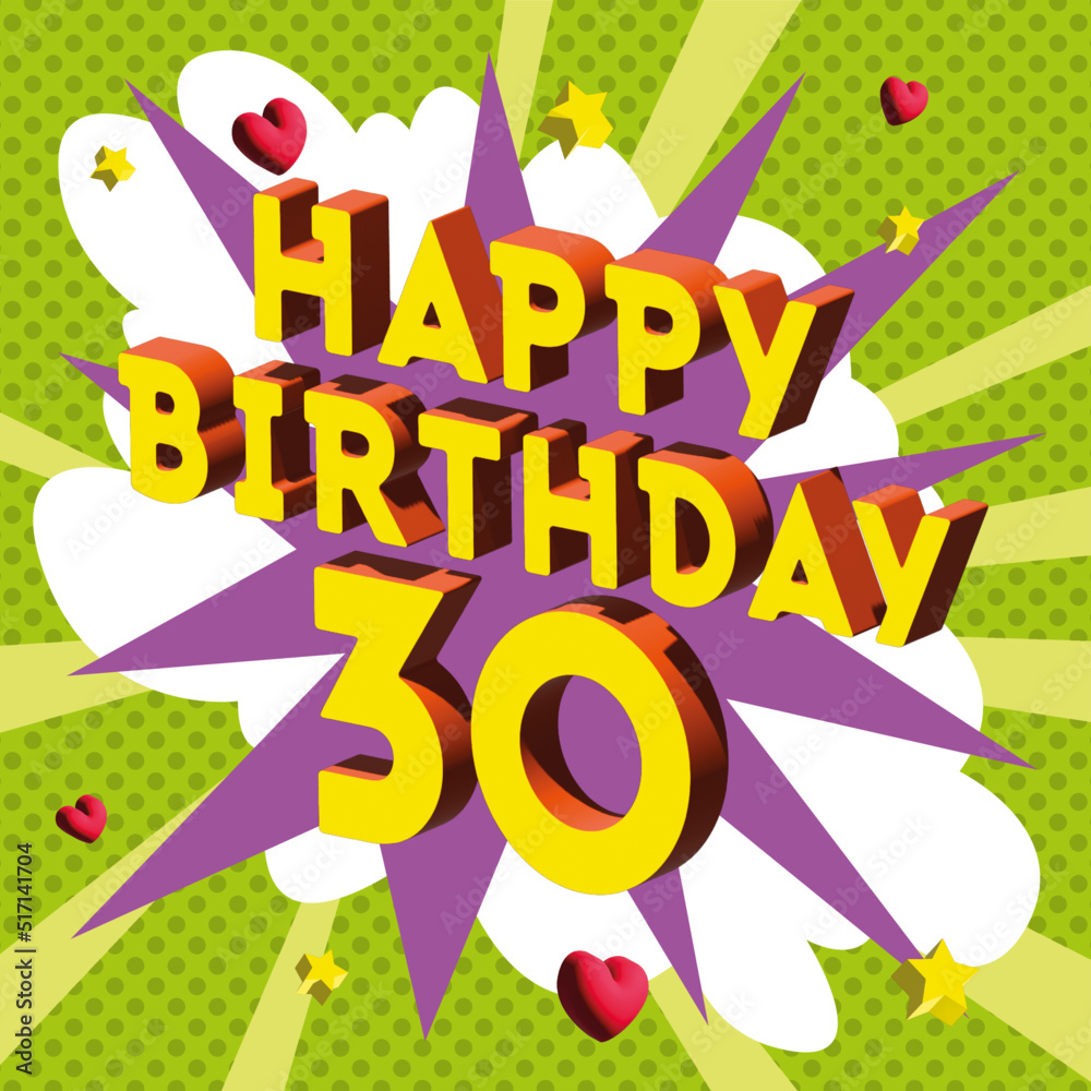 Carte Joyeux Anniversaire 30 ans 2023 3 Stock Vector | Adobe Stock