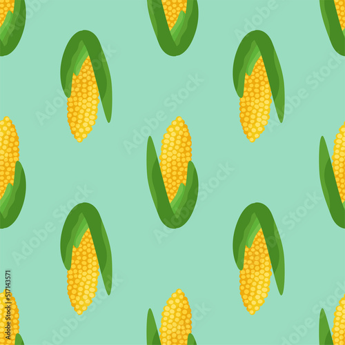 Seamless food pattern of bell pepper on yellow background. Backdrop for wallpaper, print, textile, fabric, wrapping. Vector illustration