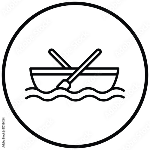 Rowing Boat Icon Style