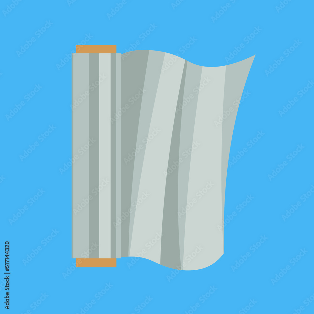 Roll with unrolled food foil, illustration Roll with unrolled food foil, illustration