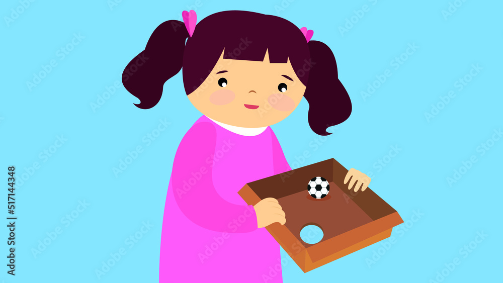 girl with ponytails playing a board game