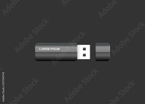 usb drive design mock up set, 3d rendering.