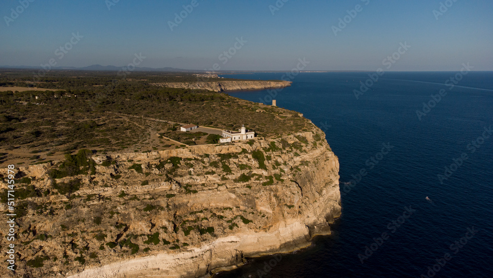 Aerial view of Cap Blanc lighthouse