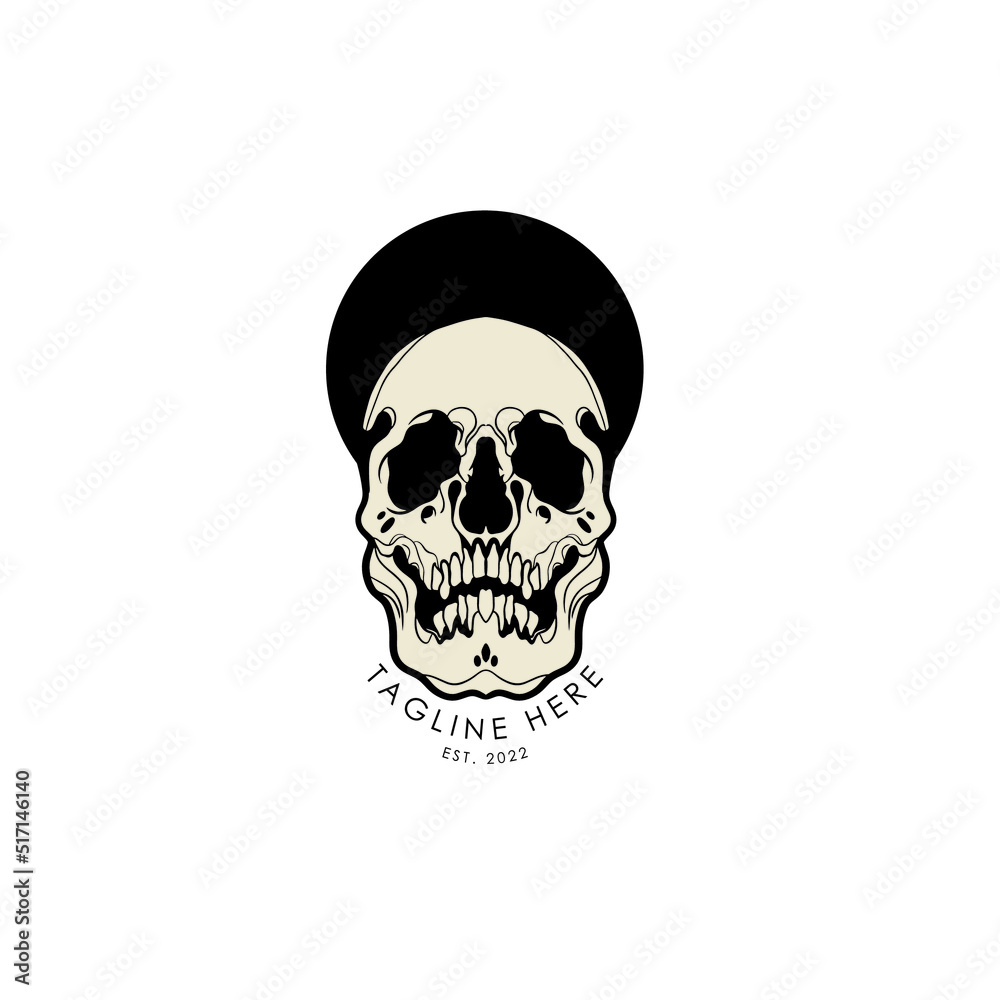 Skull vector illustration, for apparel prints and other uses