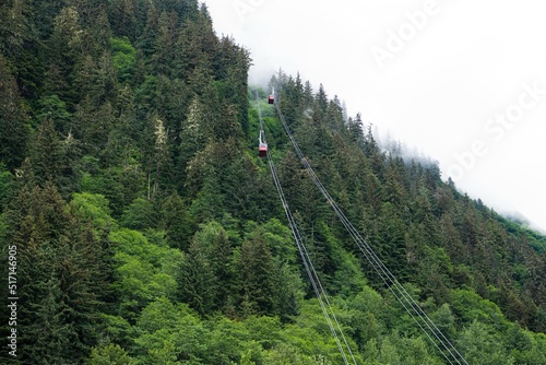 Dem tropischen gemäßigten Bergregenwald ein Stück näher dank einer Seilbahn, die vor allem von den Touristen von Kreuzfahrtschiffen genutzt wird - Juneau, Hauptstadt Alaskas
