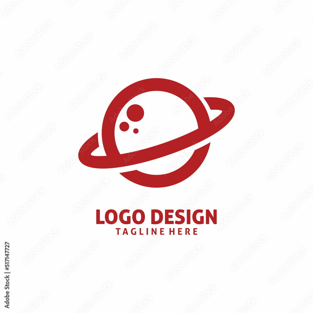 Obraz premium circle line planet logo design