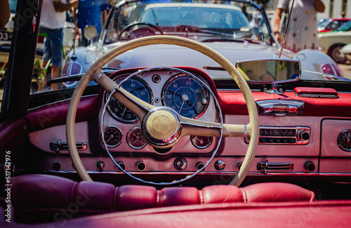 vintage convertible car dashboard
