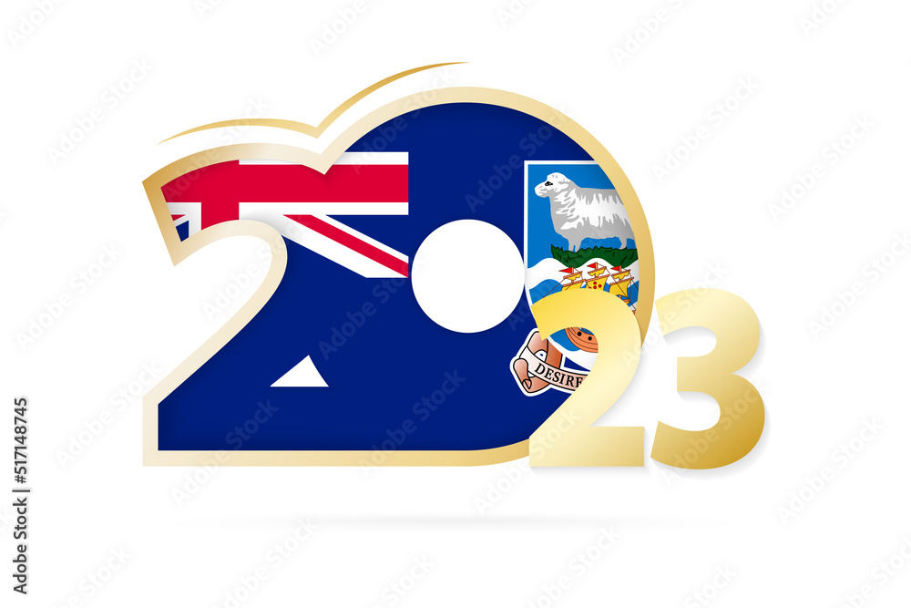 Year 2023 with Falkland Islands Flag pattern.