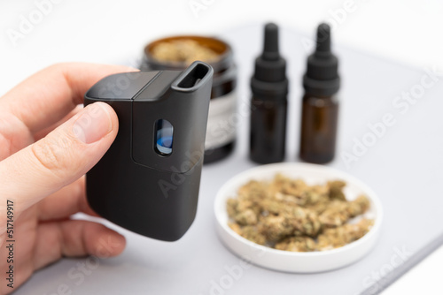 Cuadro en lienzo Portable electronic vaporizer, medical marijuana