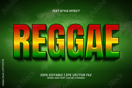 Reggae Text Effect Editable 3D Style photo