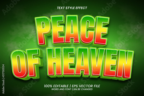 Peace Of Heaven Text Effect Editable Reggae 3D Style