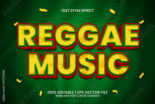 Reggae Music Text Effect Editable 3D Style