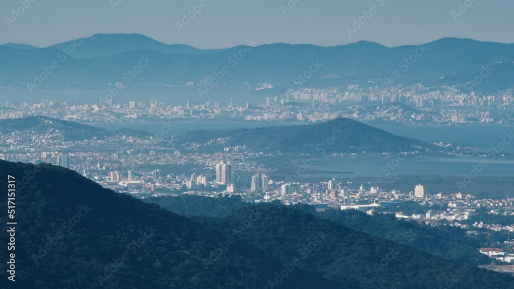 City of Florianopolis and its urban area on the island of Santa Catarina as seen from the continental Brazil City of Florianopolis and its urban area on the island of Santa Catarina as seen from the continental Brazil