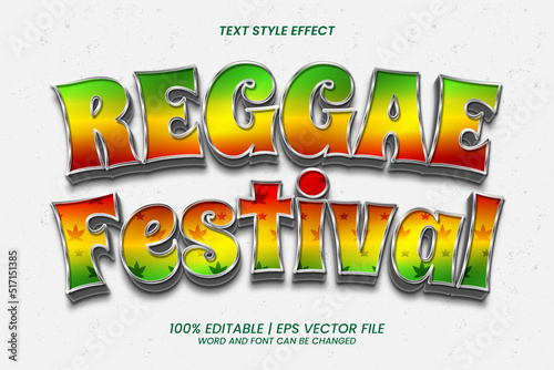 Reggae Festival Editable Text Effect 3D Style