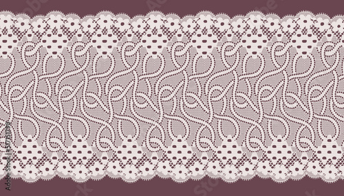 Wide lace trim with little flower and line.