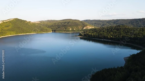 Aerial view of Aleksandar Stamboliyski Reservoir, Gabrovo and Veliko Tarnovo Regions, Bulgaria photo