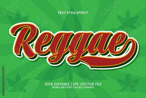 Reggae Editable Text Effect 3D vintage Style