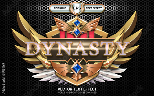 Dynasty Game Badge with Editable Text Effect