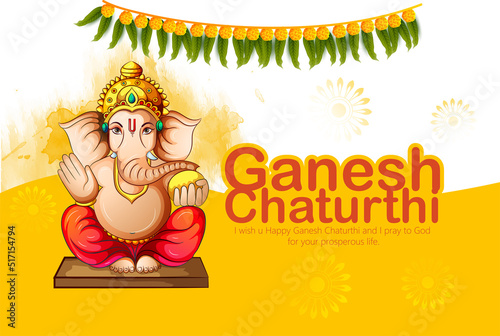 illustration of Lord Ganpati FOR Happy Ganesh Chaturthi Indian festival  