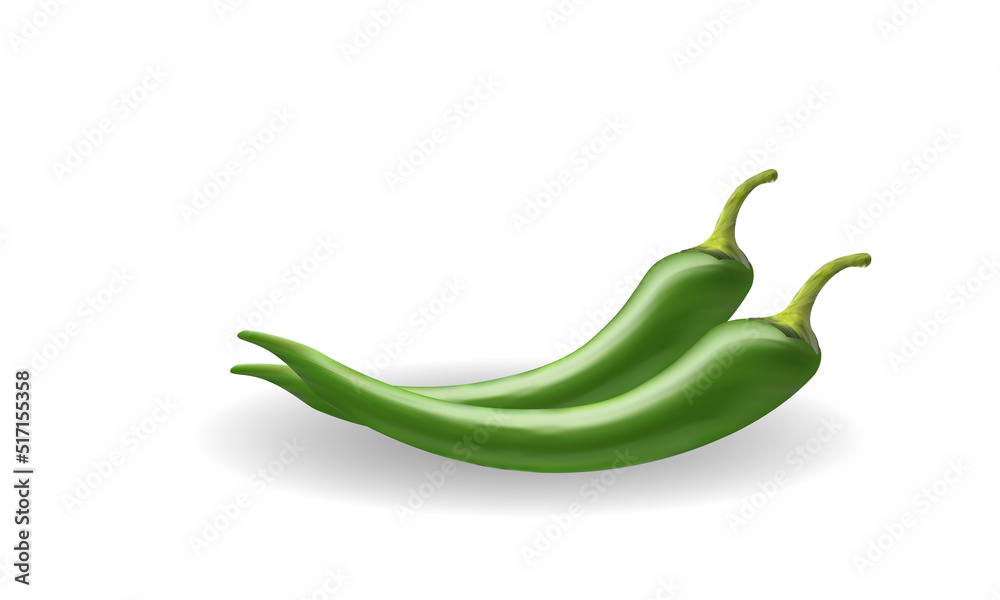 green chili pepper isolated on white green chili pepper isolated on white
