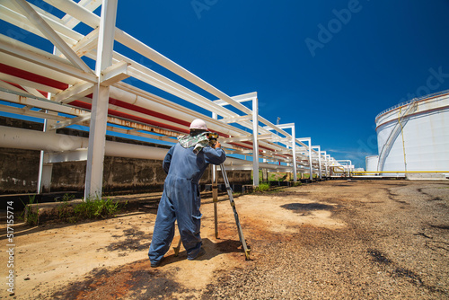 Male worker survey camera inspection visual pipeline oil and gas