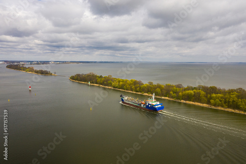 Aerial view of the port in Svetliy town, Kaliningrad region