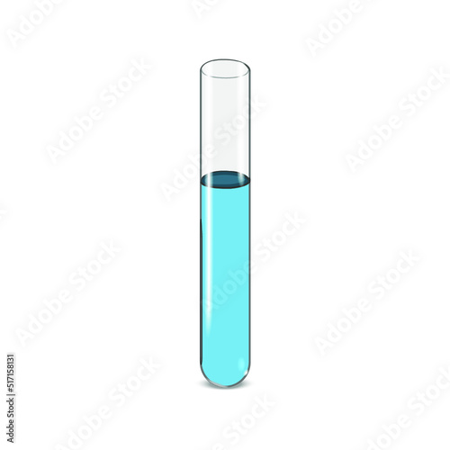 Test tube isolated on a white background. 3d rendering