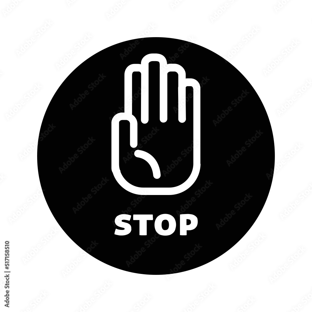 Black solid icon for Stop
