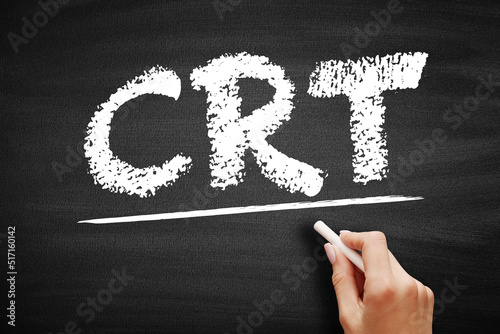 CRT - Cathode Ray Tube acronym, technology concept on blackboard photo