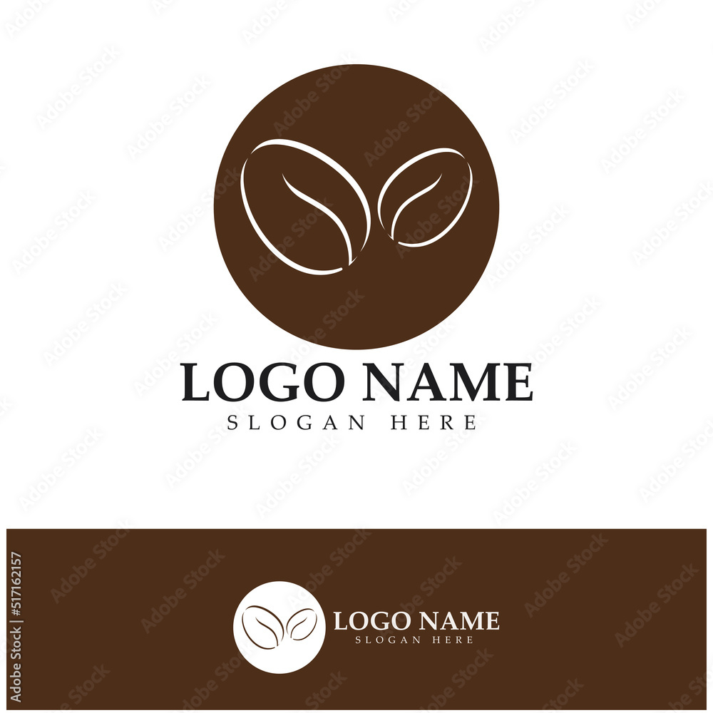 coffee bean logo including coffee farm coffee shop with modern concept coffee bean logo including coffee farm coffee shop with modern concept