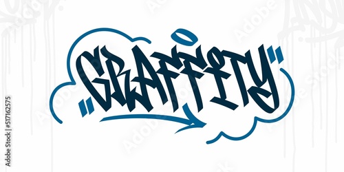 Abstract Hip Hop Hand Written Urban Street Art Graffiti Style Word Graffiti Vector Illustration Template