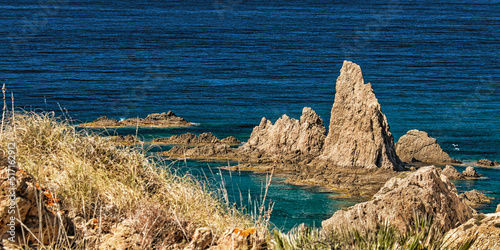 Las Sirenas Reef, Cala de las Sirenas, Cabo de Gata-Níjar Natural Park, UNESCO Biosphere Reserve, Hot Desert Climate Region, Almería, Andalucía, Spain, Europe