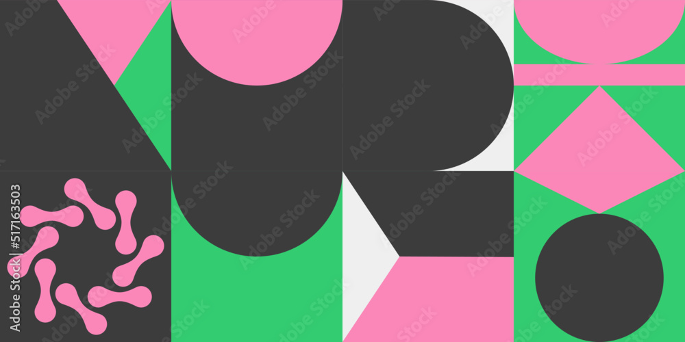 Abstract geometric vector pattern design with simple shapes