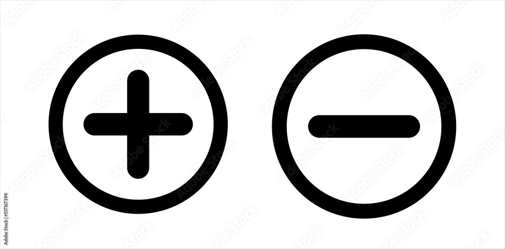 Plus and minus vector. Green and red icon. Vector illustration. Plus and minus vector. Green and red icon. Vector illustration.