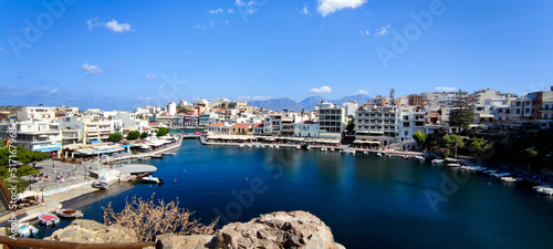 Lake Voulismeni, view of the port, Agios Nikolaos, Crete, Greece