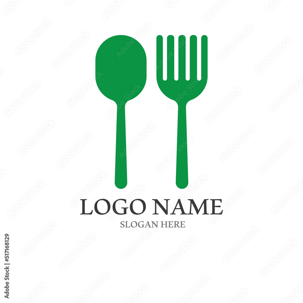 spoon and fork logo with vector shape template. spoon and fork logo with vector shape template.