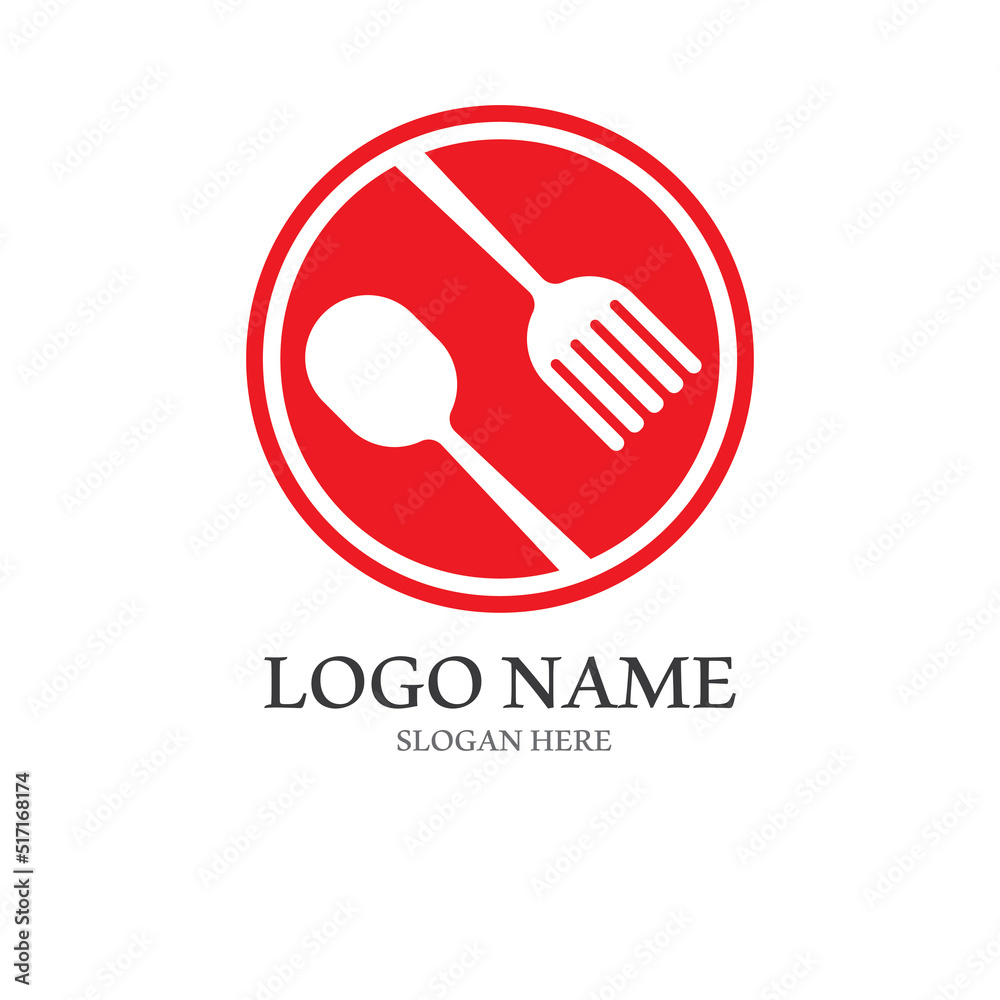 spoon and fork logo with vector shape template. spoon and fork logo with vector shape template.