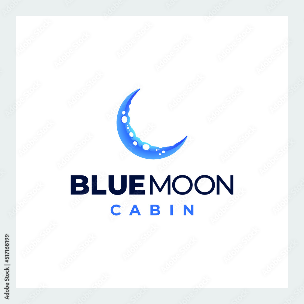 blue crescent moon logo design blue crescent moon logo design
