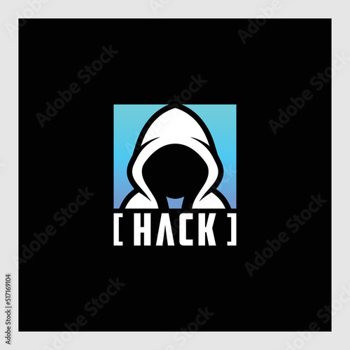 hacker character logo design
