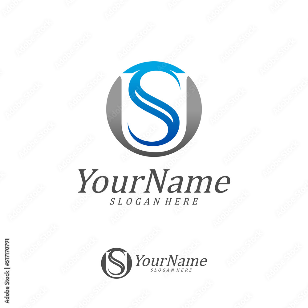 Letter SU Logo Design Template. Initial SU logo concept vector. Creative Icon Symbol