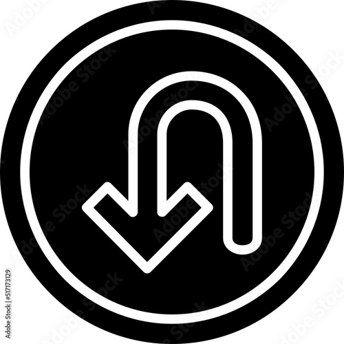 Turn Down Arrow Icon