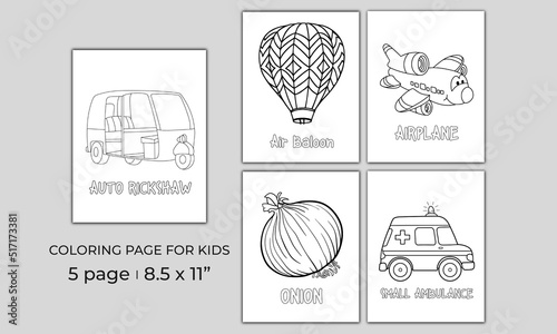 Toddler Coloring Page For Kids or Toddler Coloring Book Interior 