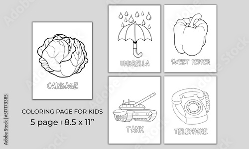 Toddler Coloring Page For Kids or Toddler Coloring Book Interior 