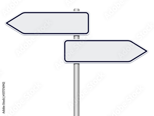 panneaux de direction blanc sur fond blanc	