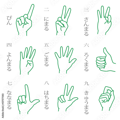 卸売市場で使うてやりの線画イラスト(掌側）